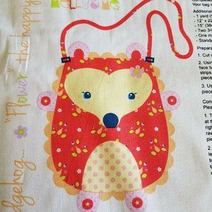 The Happy Hedgehog Flower Red Hand Bag Panel Riley
